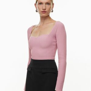 Babaton Aritzia Sculpt Knit Sweetheart Long Sleeve XS